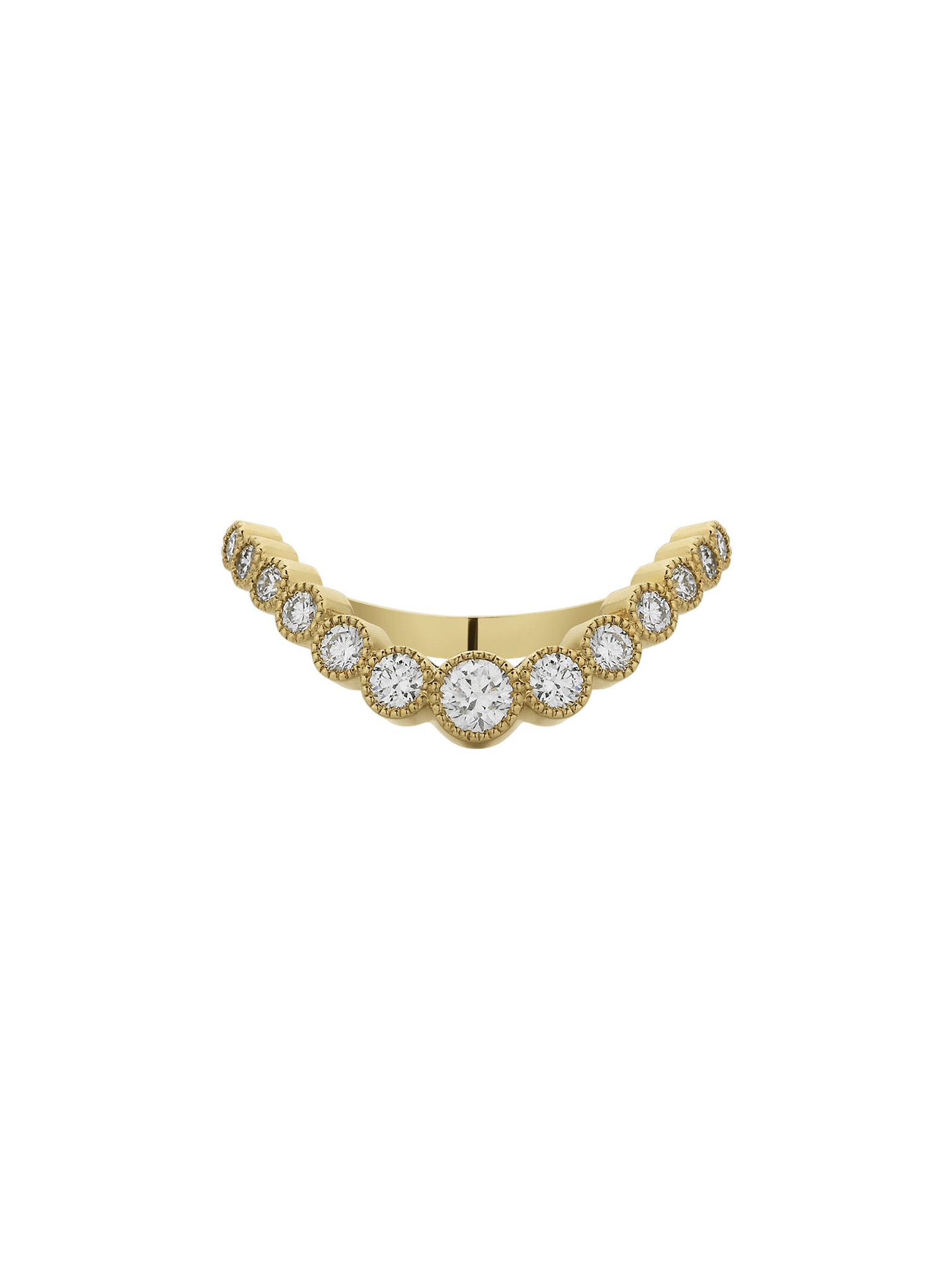 Eternal tide beaded bezel set diamond band